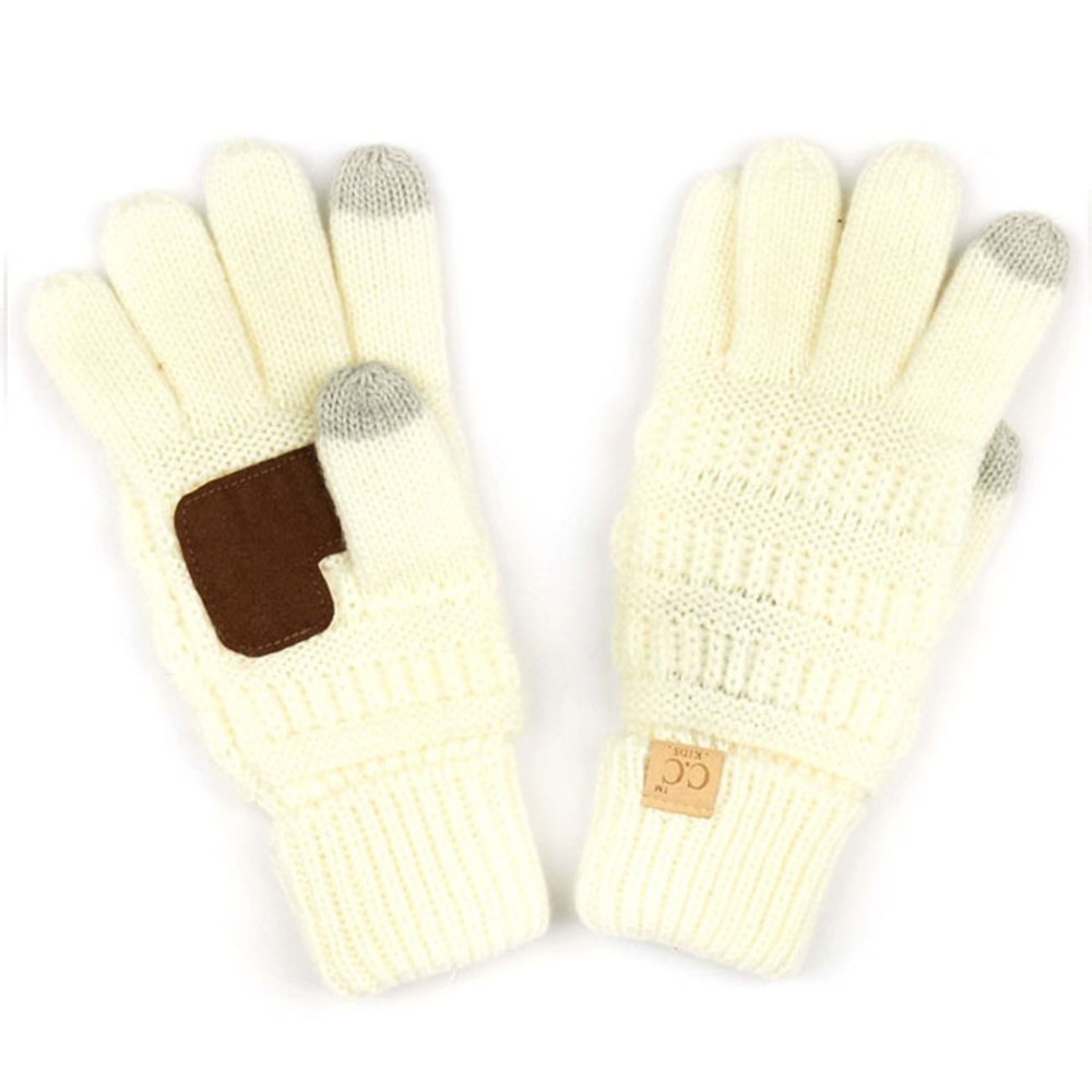 C.C Kids Cable Knit Anti-Slip Touchscreen Gloves